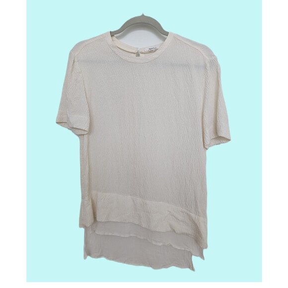 Helmut Lang short-sleeve white layered silk crepe top - size S - Picture 3 of 9